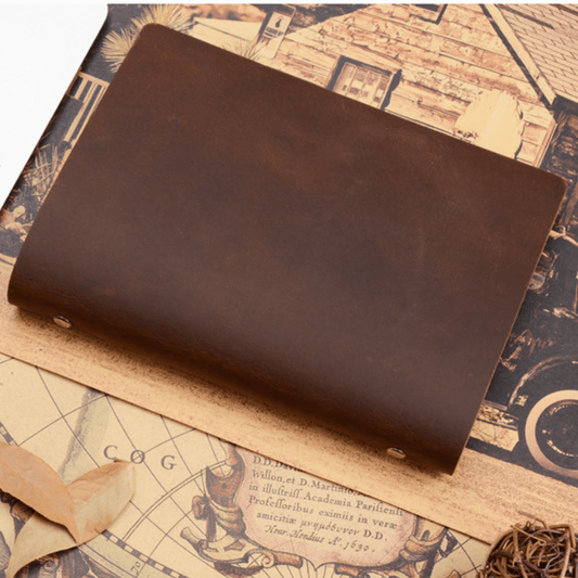 A5 Handmade Leather Bound Journal Diary 100 loose leaf pages - BBG (BrandsByG) Australia