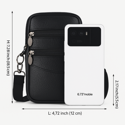 Small Leather Shoulder Cross Body Pouch – Phone, Wallet, Keys, Cash & Coins