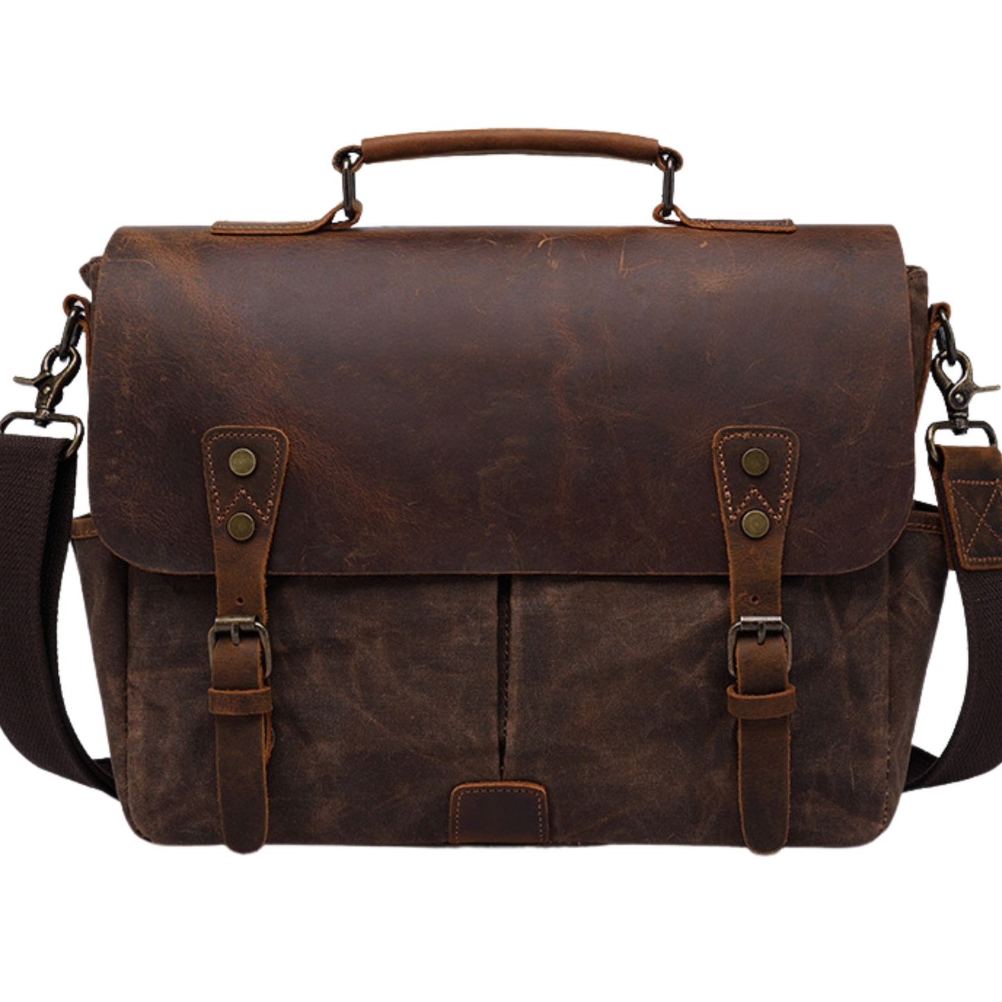 Waxed Canvas & Crazy Horse Leather Satchel Bag – Built for Utility