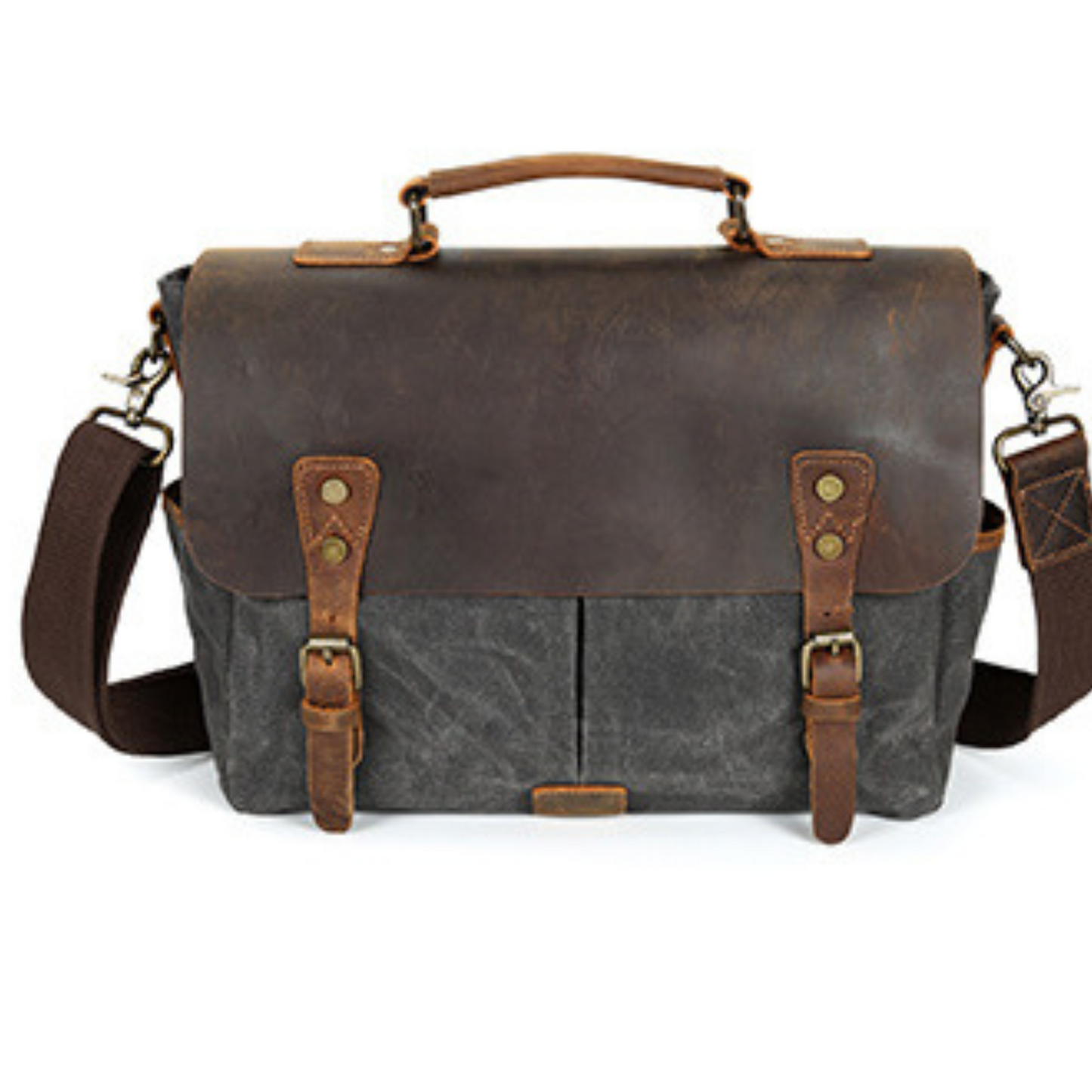 Waxed Canvas & Crazy Horse Leather Satchel Bag – Built for Utility