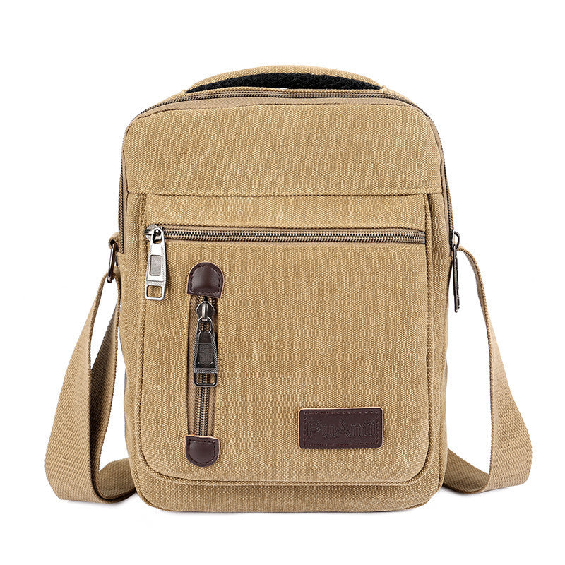 Canvas Bags Shoulder Messenger Zipper Lunch Bag Vintage Travel Satchel - BBG (BrandsByG) Australia