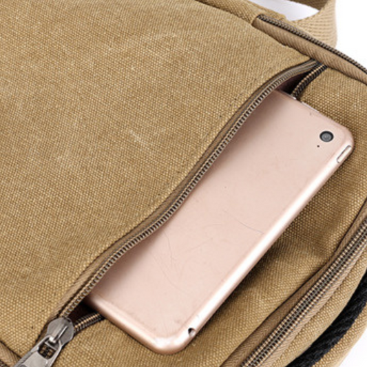 Canvas Bags Shoulder Messenger Zipper Lunch Bag Vintage Travel Satchel - BBG (BrandsByG) Australia