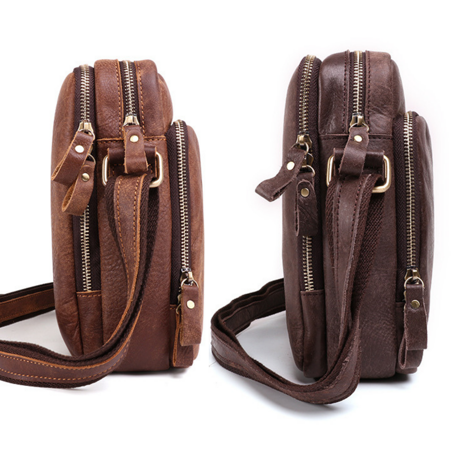 Mens Womens Leather Messenger Bag Travel Satchel Crossbody Bags - BBG (BrandsByG) Australia