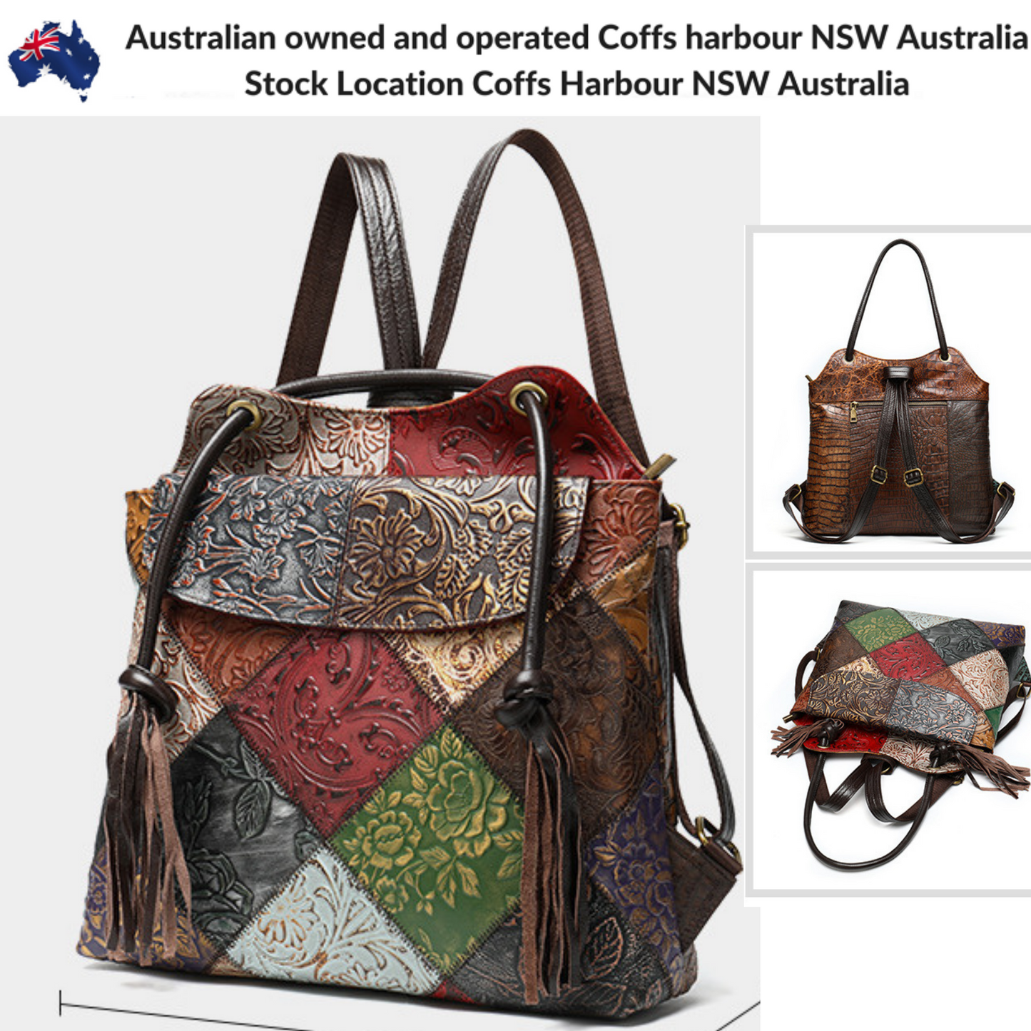 Leather Bags Women's Cross Body Shoulder Satchel Backpack Bag Australia - BBG (BrandsByG) Australia