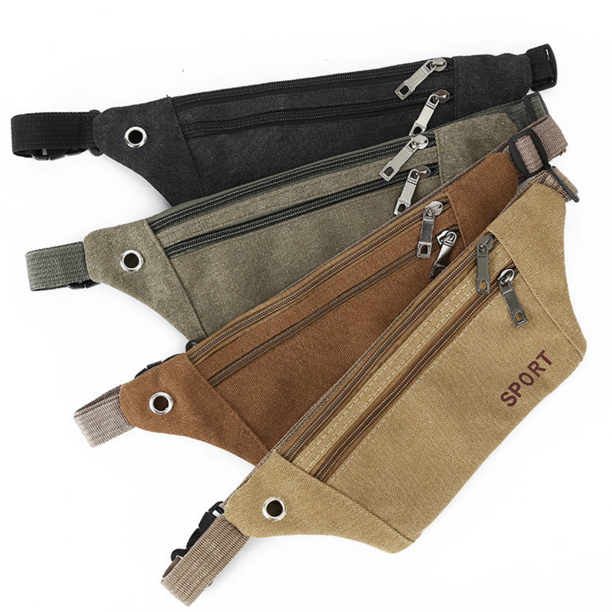 Running Sport Canvas Bum Bag Waist Phone Money Belt Zip Hiking Pouch Wallet NEW - BBG (BrandsByG) Australia