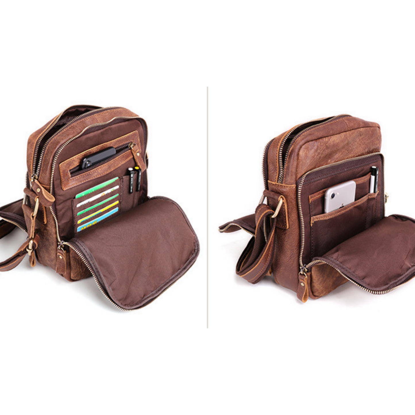 Mens Womens Leather Messenger Bag Travel Satchel Crossbody Bags - BBG (BrandsByG) Australia