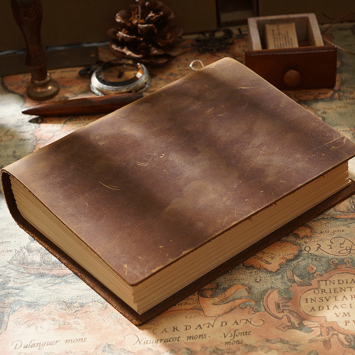 Vintage Leather Bound Journal Diary Blank Notebook Sketchbook Handmade 200 pages - BBG (BrandsByG) Australia
