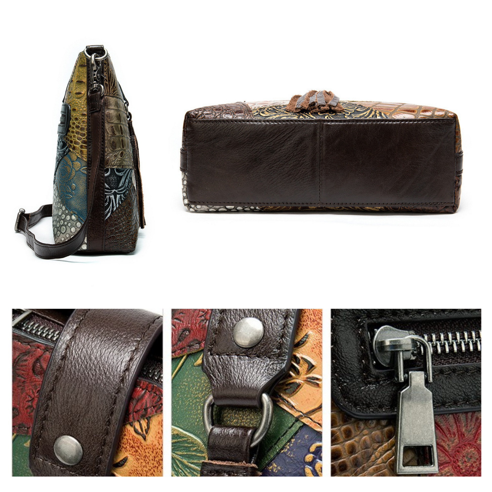 Multi Colour Genuine Italian Leather Designer Shoulder Bags Handbag Satchel Bag - BBG (BrandsByG) Australia
