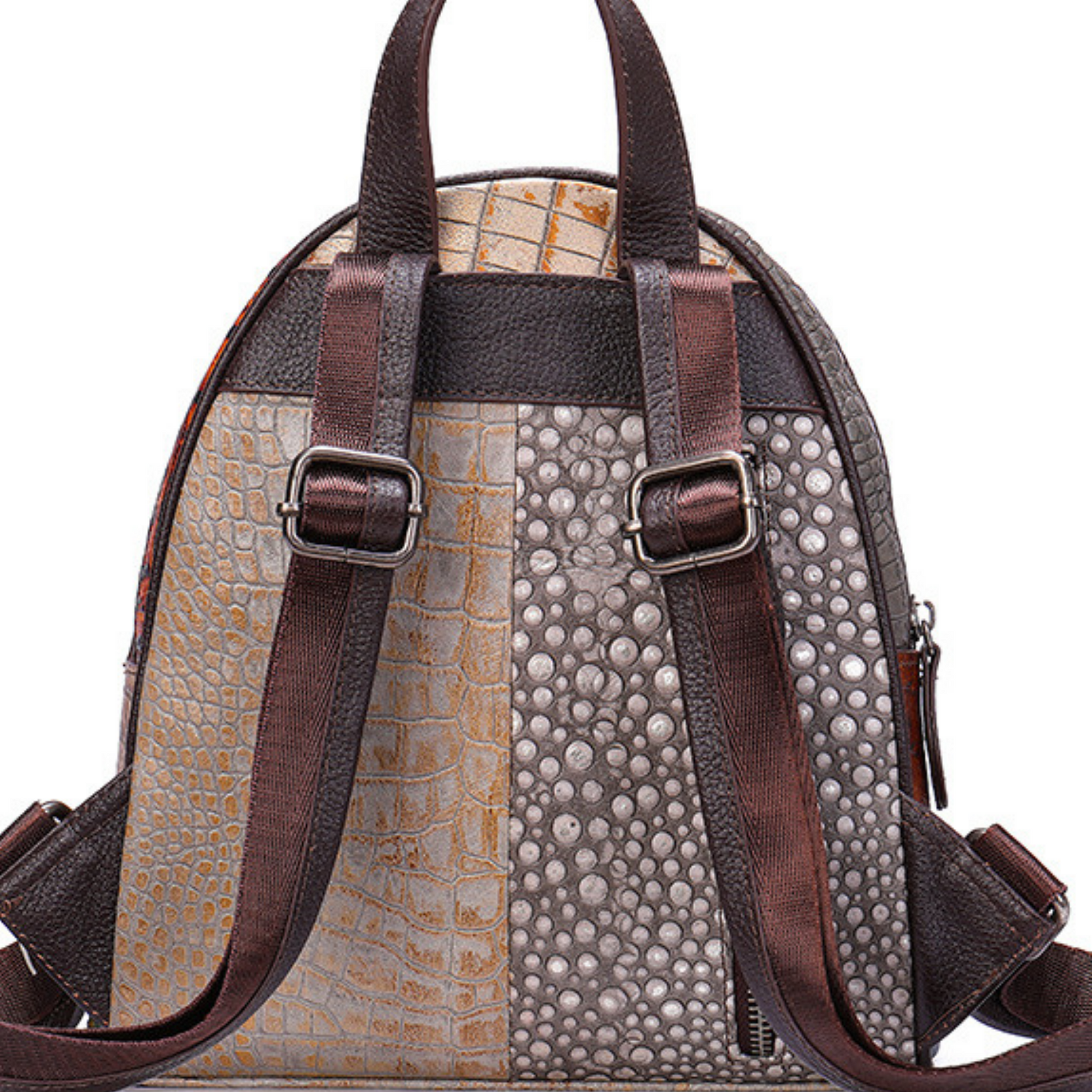 Large Multi Colour Genuine Italian Leather Shoulder Backpack Handbag Satchel Bag - BBG (BrandsByG) Australia