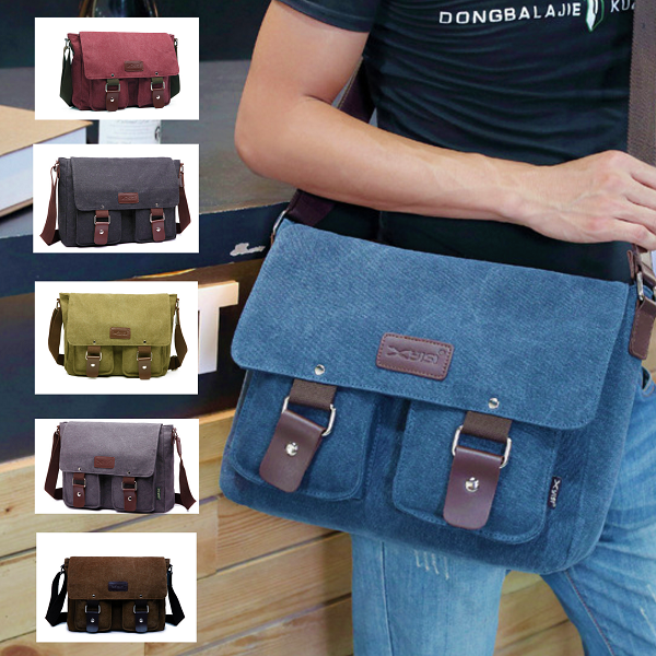 Mens Womens Black Crossbody Messenger Tote Bag Travel Shoulder Satchel Bags - BBG (BrandsByG) Australia