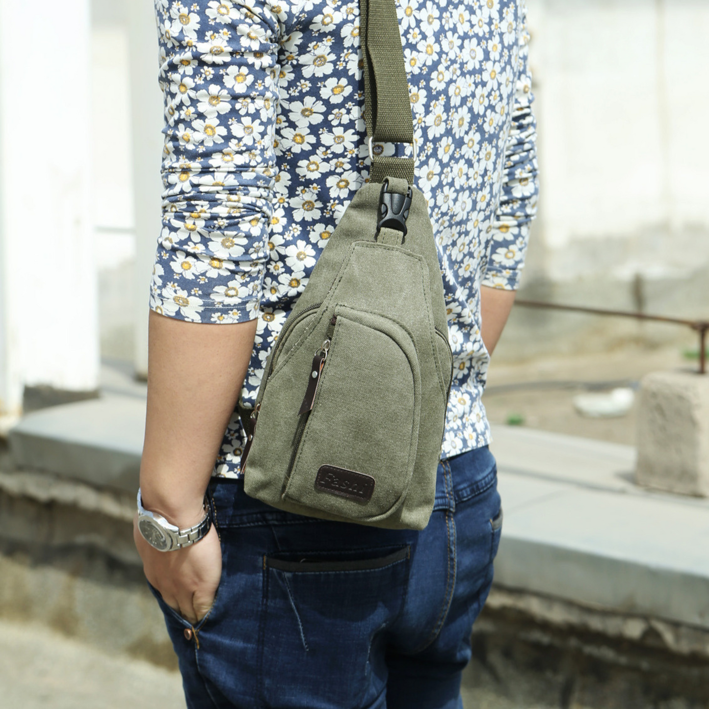 Canvas Sling Satchel Bag Messenger Cross Body Chest Bags - 2 Sizes - BBG (BrandsByG) Australia