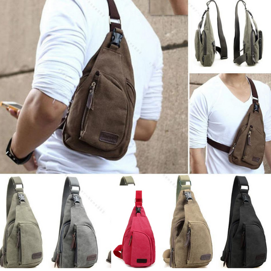 Canvas Sling Satchel Bag Messenger Cross Body Chest Bags - 2 Sizes - BBG (BrandsByG) Australia