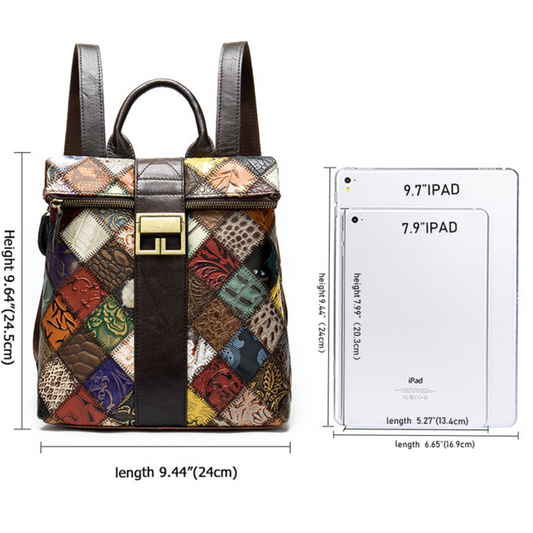Italian Multi Coloured Leather Backpack Carry Shoulder Bag - BBG (BrandsByG) Australia