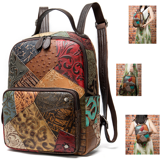 Large Multi Colour Genuine Italian Leather Backpack Travel Work Leisure Bag - BBG (BrandsByG) Australia
