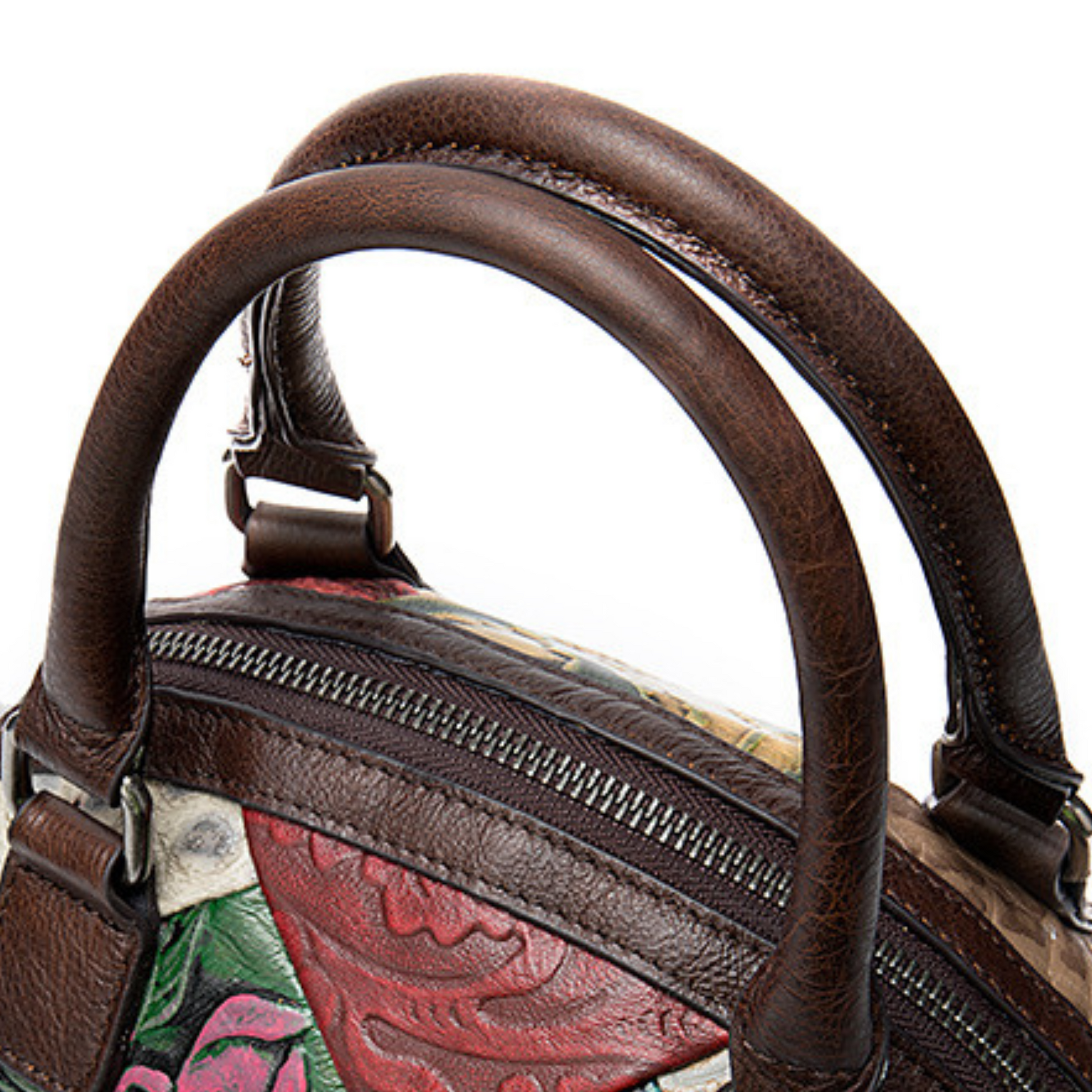Italian Handbag Multi Coloured Leather Tote Carry Shoulder Bag - BBG (BrandsByG) Australia