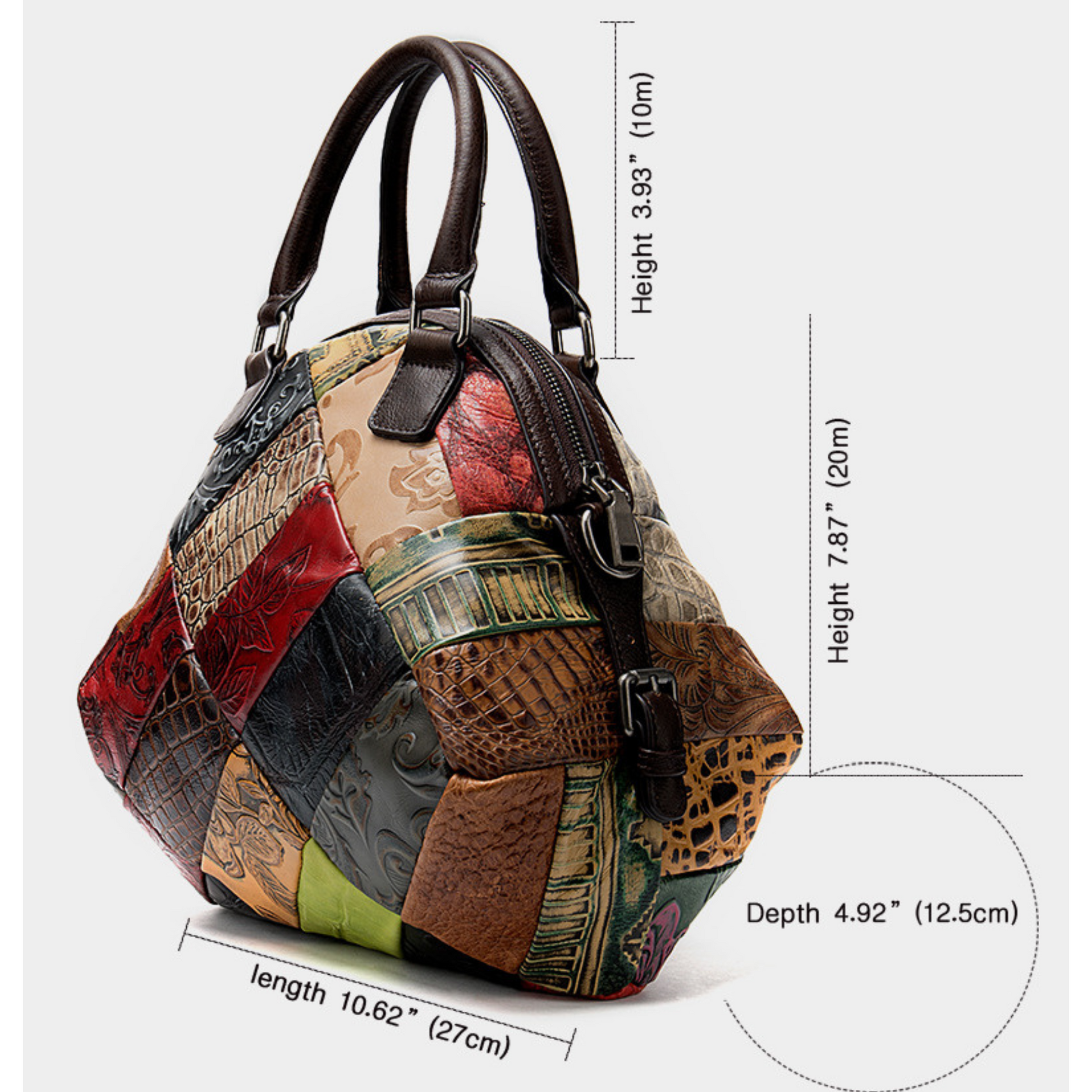 Italian Handbag Multi Coloured Leather Tote Carry Shoulder Bag - BBG (BrandsByG) Australia