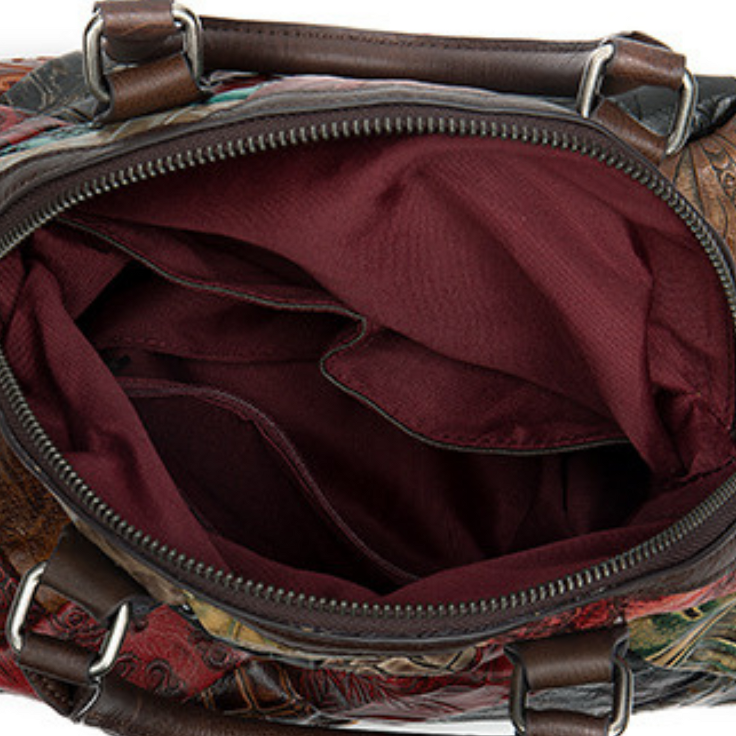 Italian Handbag Multi Coloured Leather Tote Carry Shoulder Bag - BBG (BrandsByG) Australia