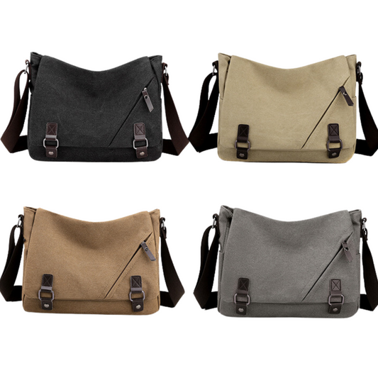 Mens Womens Canvas Bag Cross Body Messenger Satchel