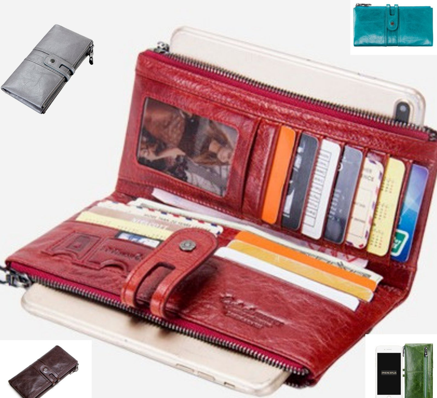 Genuine Leather Ladies Wallet Clutch Purse Coin Bag Card ID Phone Holder - BBG (BrandsByG) Australia