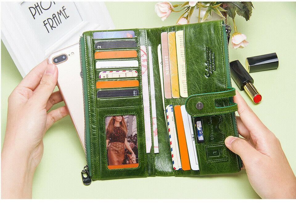 Genuine Leather Ladies Wallet Clutch Purse Coin Bag Card ID Phone Holder - BBG (BrandsByG) Australia