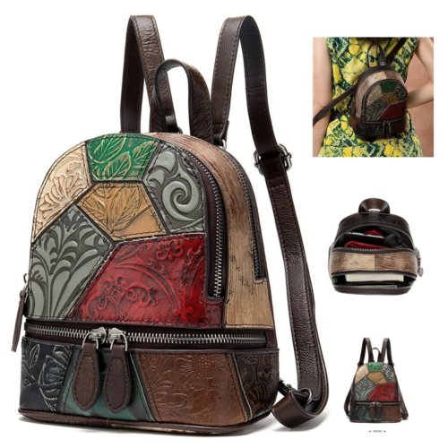 Multi Colour Genuine Italian Leather Shoulder Backpack Handbag Satchel Bag - BBG (BrandsByG) Australia