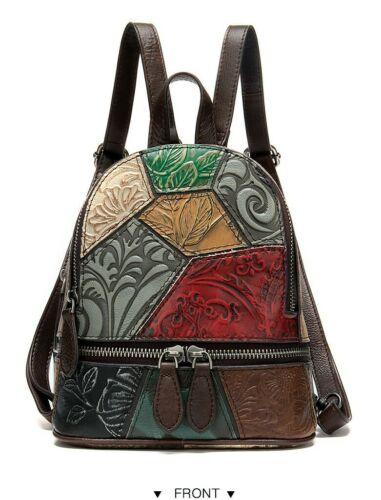 Multi Colour Genuine Italian Leather Shoulder Backpack Handbag Satchel Bag - BrandsByG