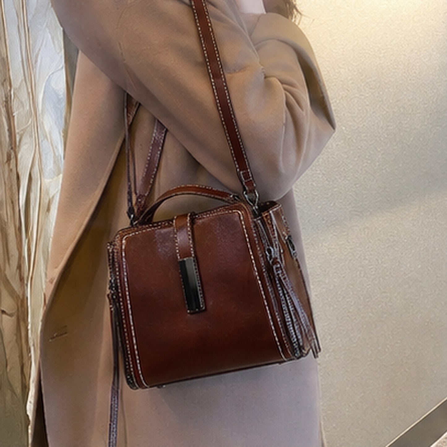 Full Grain Oil-Waxed Leather Handbag and Crossbody Bag