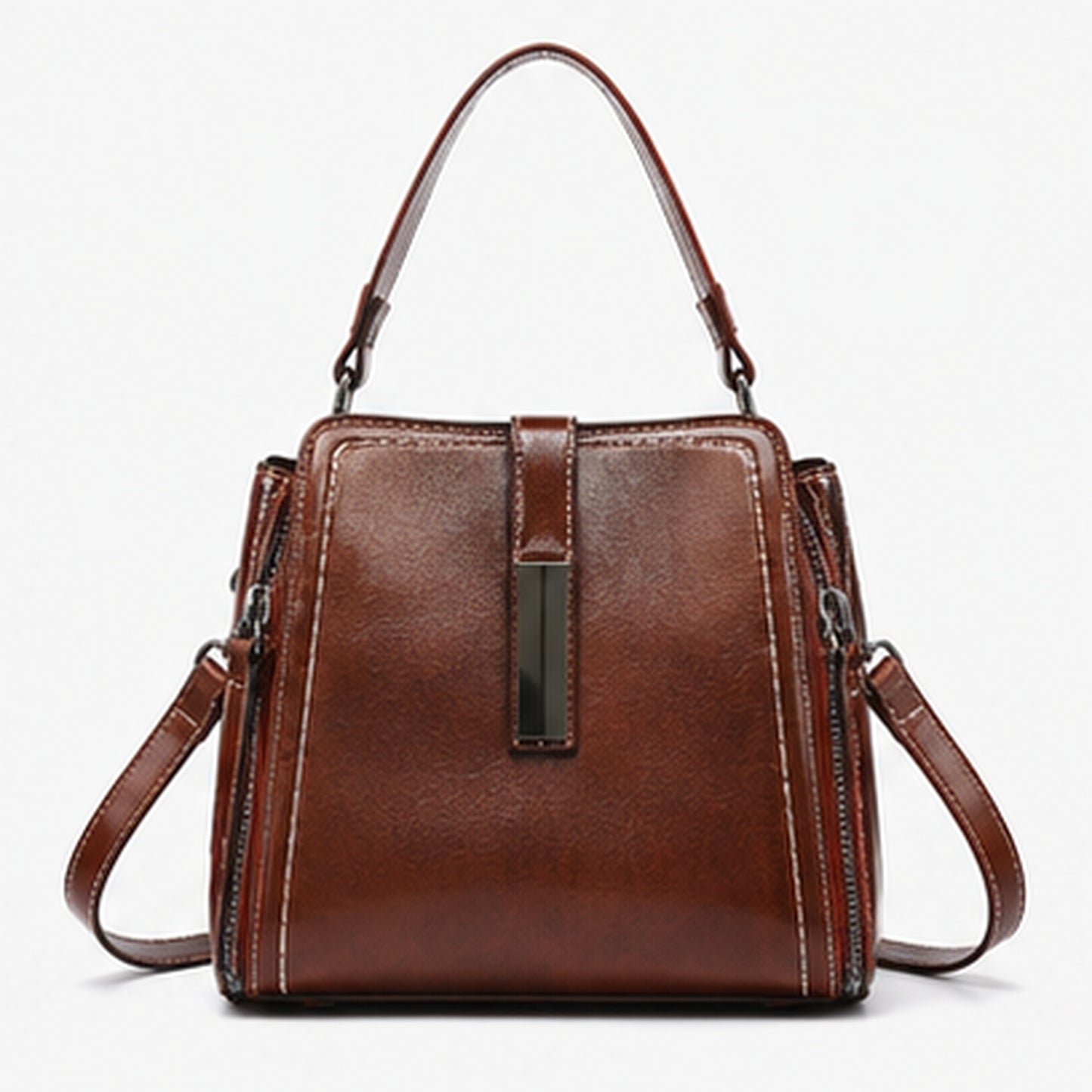 Full Grain Oil-Waxed Leather Handbag and Crossbody Bag