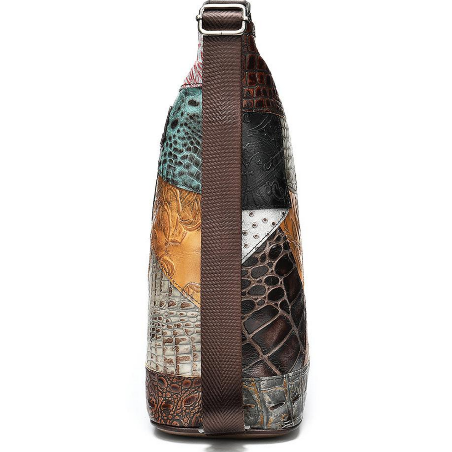 Full Grain Genuine Leather Bag with Side Backpack Straps Multicoloured