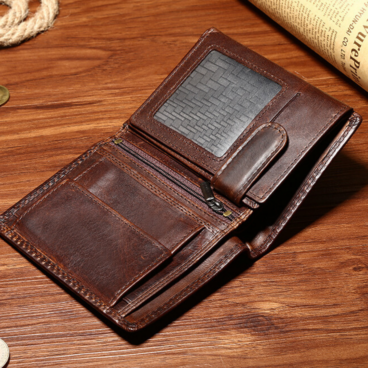 New Leather Credit Card Holder Men's Money Cash Wallet