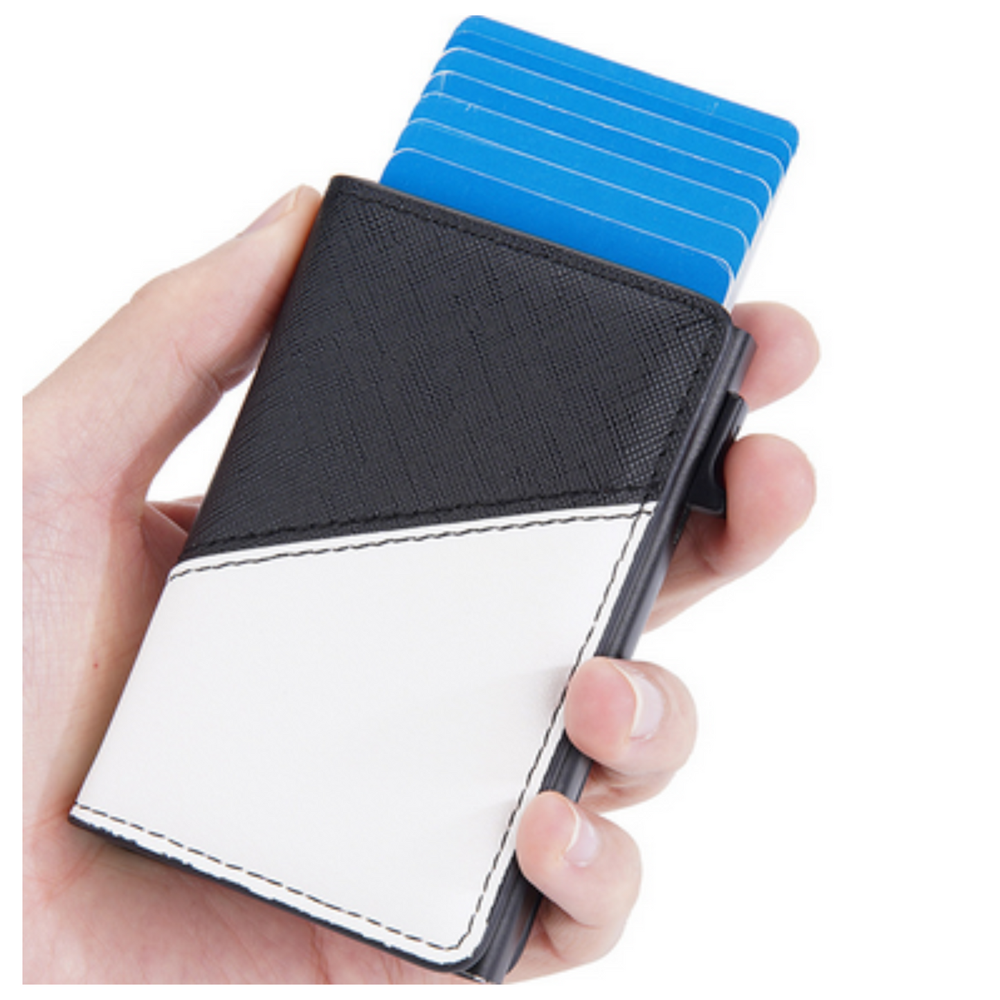 Small Compact Credit Card Holder Cash Wallet with Auto Eject and RFID Protection