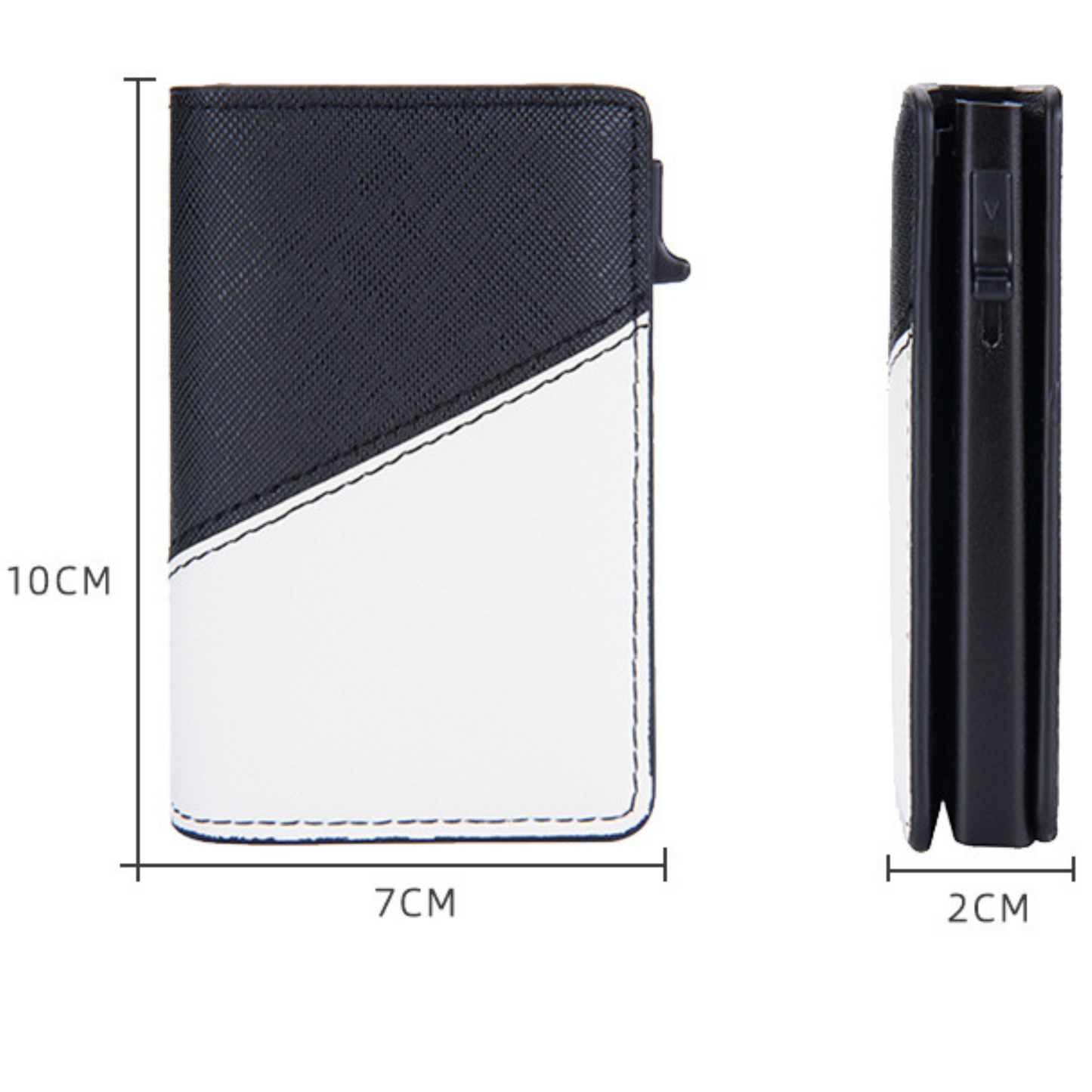 Small Compact Credit Card Holder Cash Wallet with Auto Eject and RFID Protection
