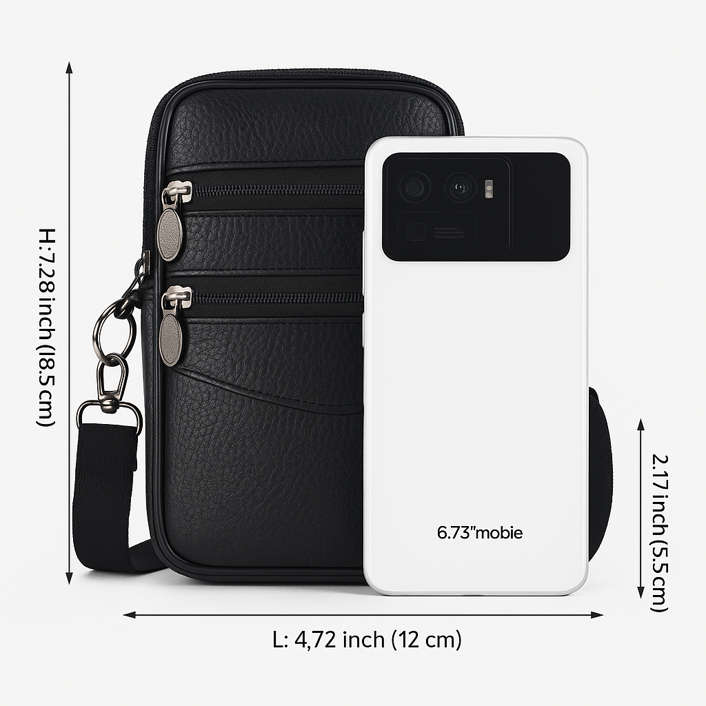 Small Leather Shoulder Cross Body Pouch – Phone, Wallet, Keys, Cash & Coins