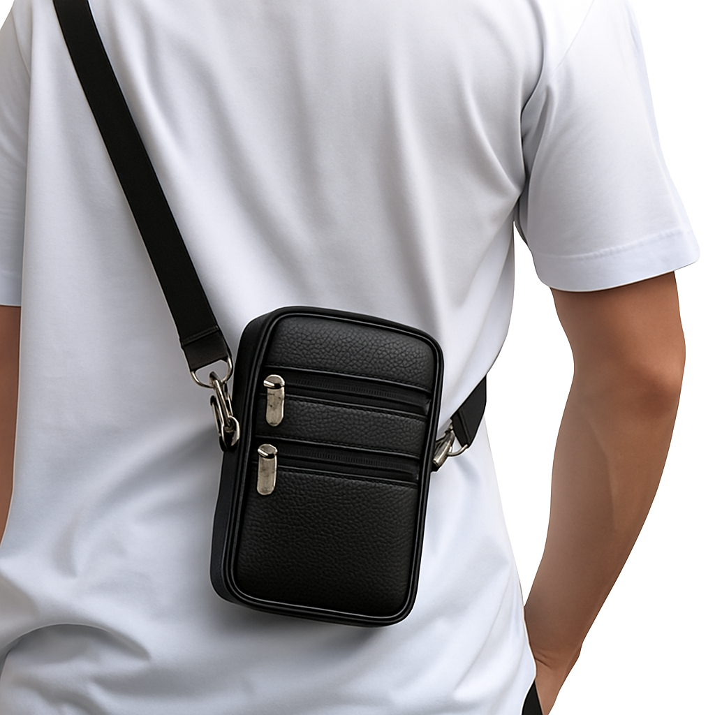 Small Leather Shoulder Cross Body Pouch – Phone, Wallet, Keys, Cash & Coins