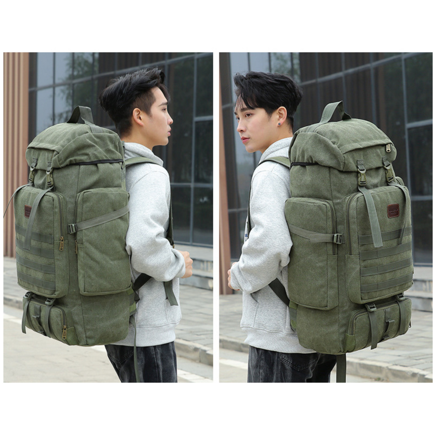 Extra Long Large Canvas Hiking Backpack