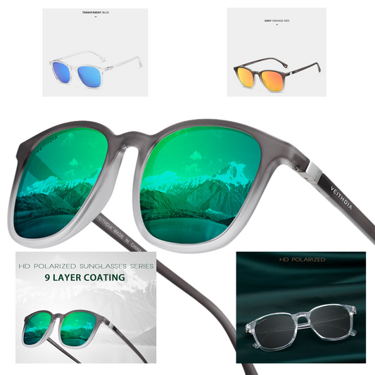 Mens Womens Round Frame UV Protection Polorised Sunglasses