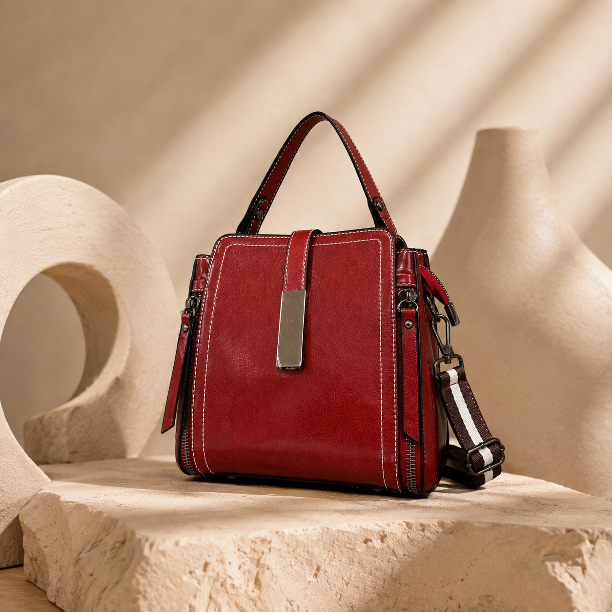 Full Grain Oil-Waxed Leather Handbag and Crossbody Bag
