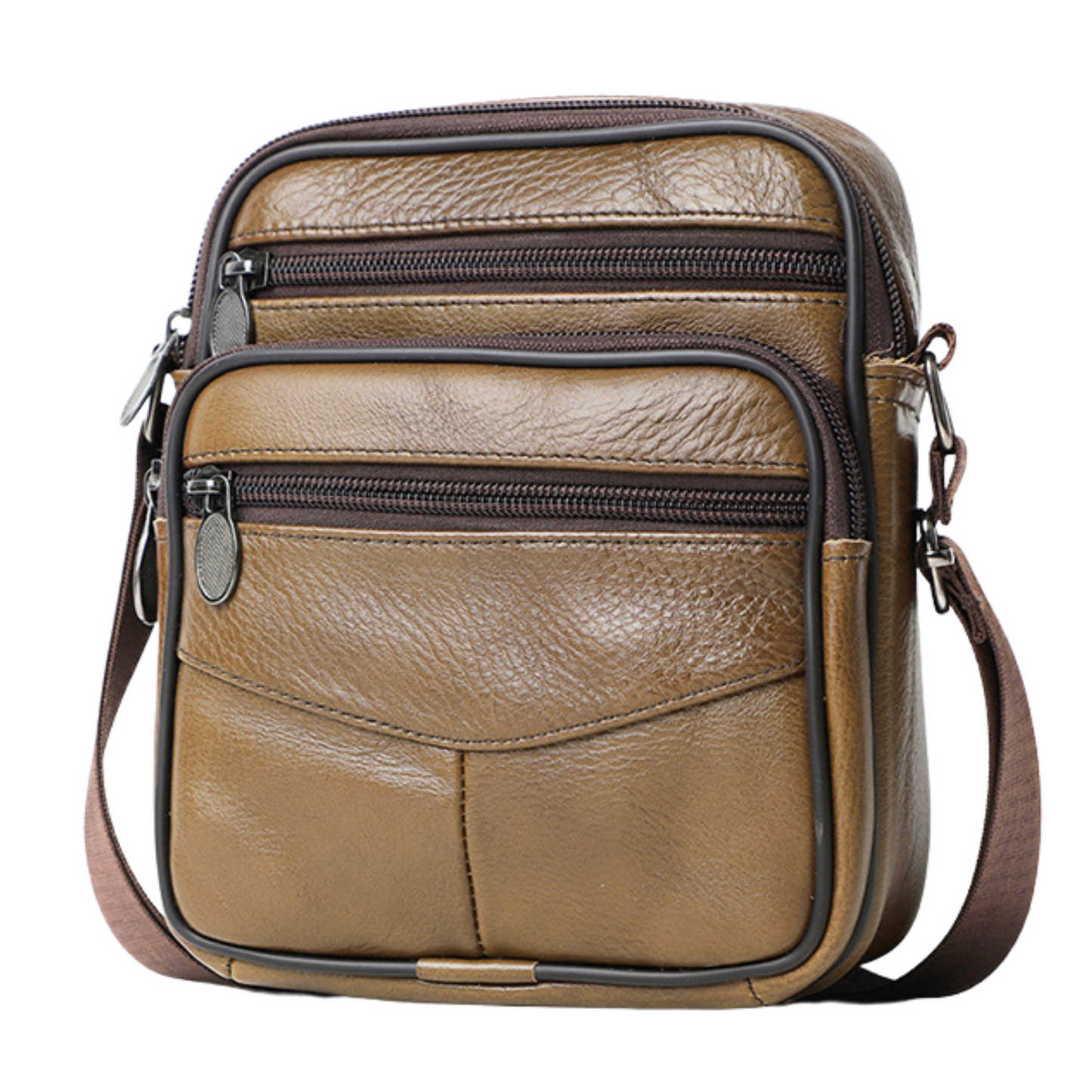 Men's Women's Leather Messenger Bags Cross Body Shoulder Bag