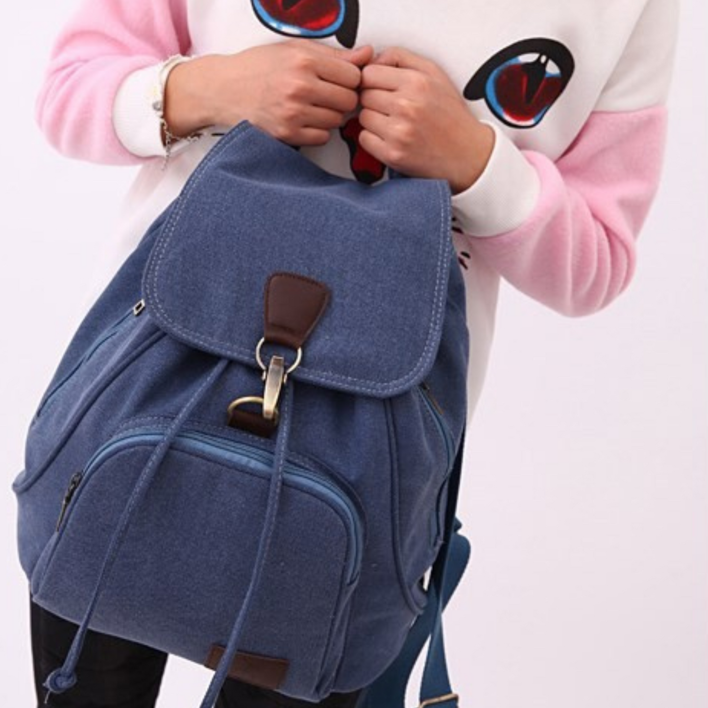 School Work Gym Canvas Backpack Bag