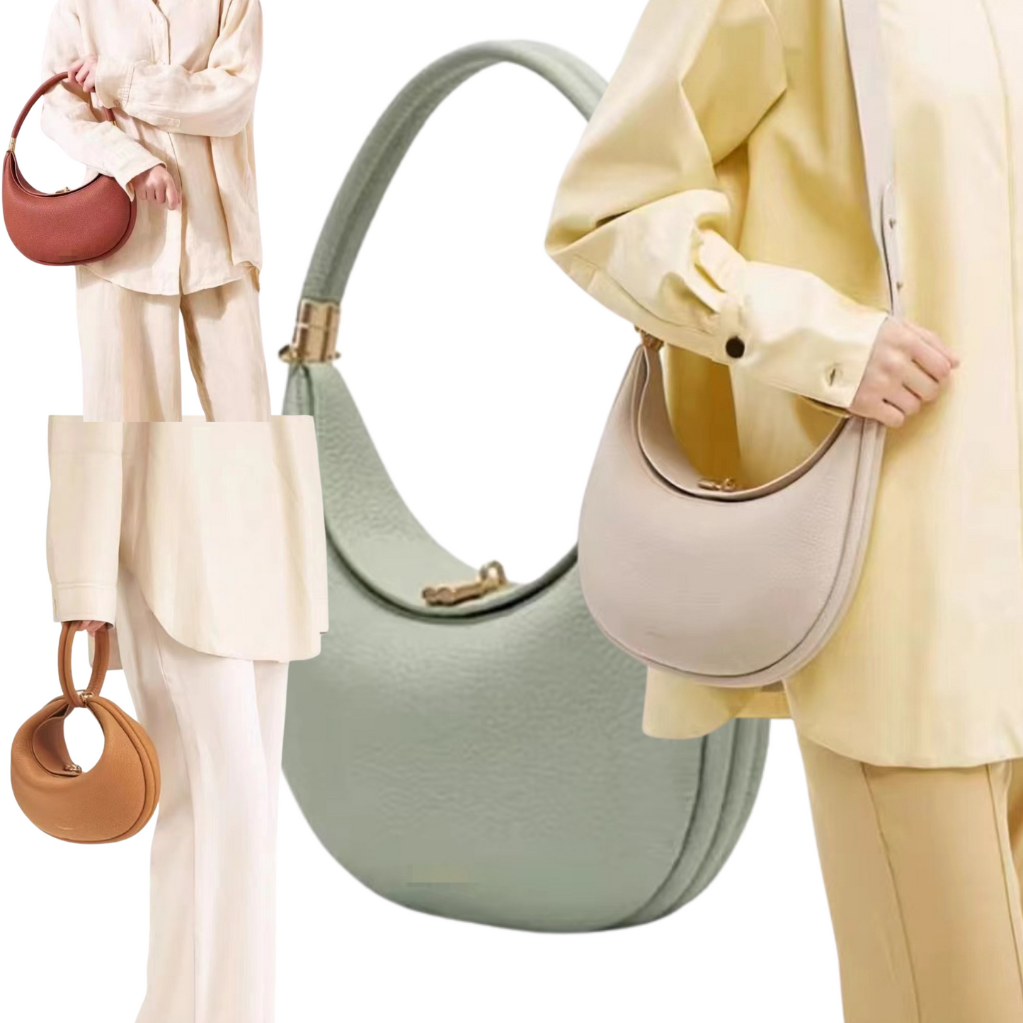 Genuine Leather Half Moon Bag – A Minimalist Masterpiece