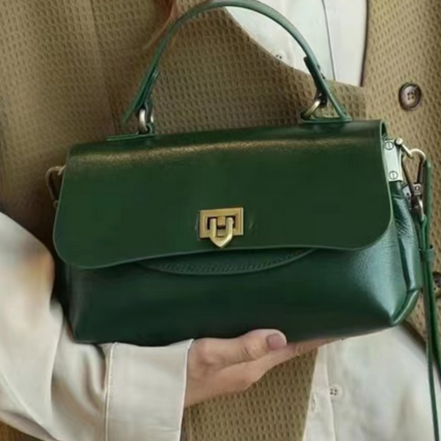 Genuine Leather Vintage Saddle Crossbody Shoulder Bag