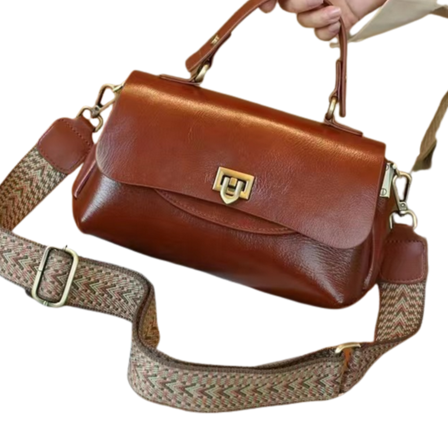 Genuine Leather Vintage Saddle Crossbody Shoulder Bag