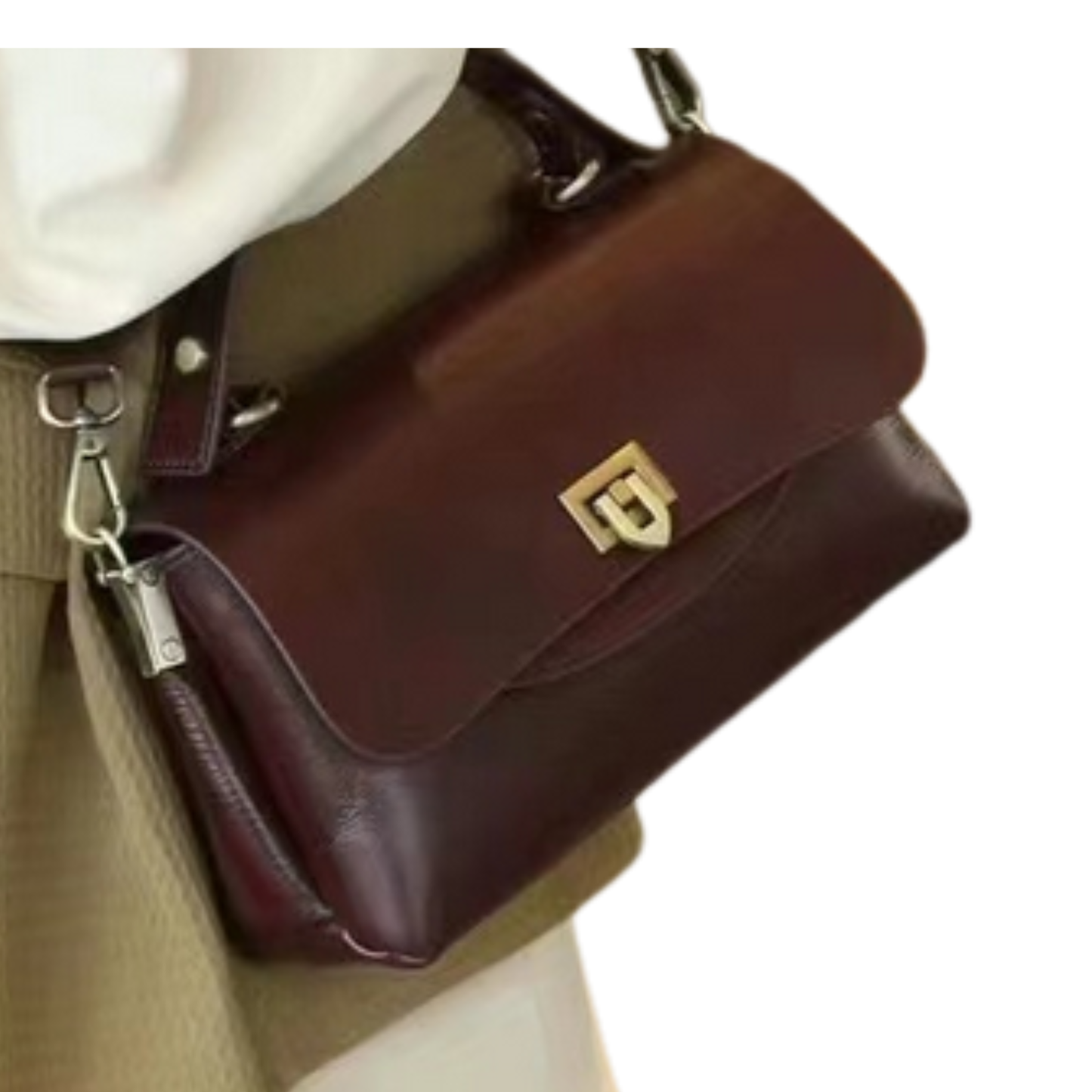 Genuine Leather Vintage Saddle Crossbody Shoulder Bag