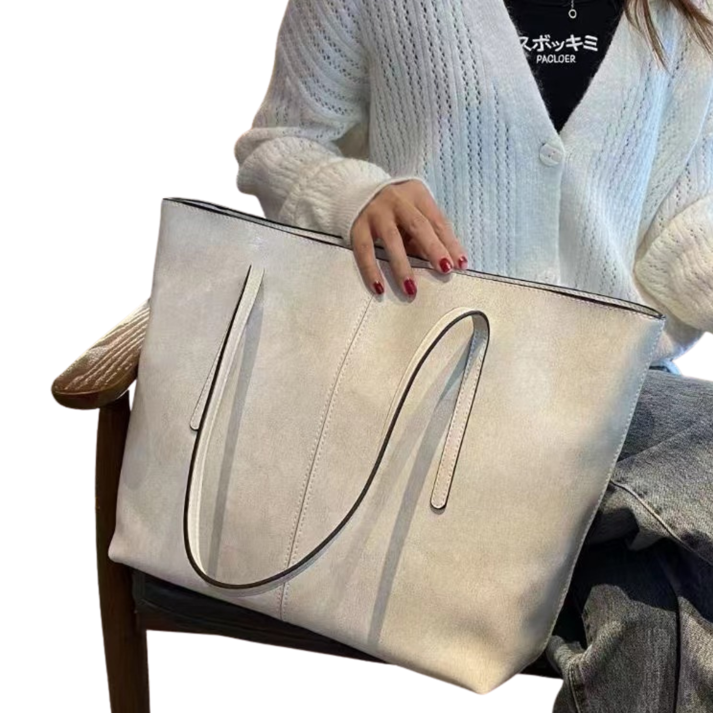 Genuine Oil-Wax Leather Large Capacity Tote & Shoulder Bag