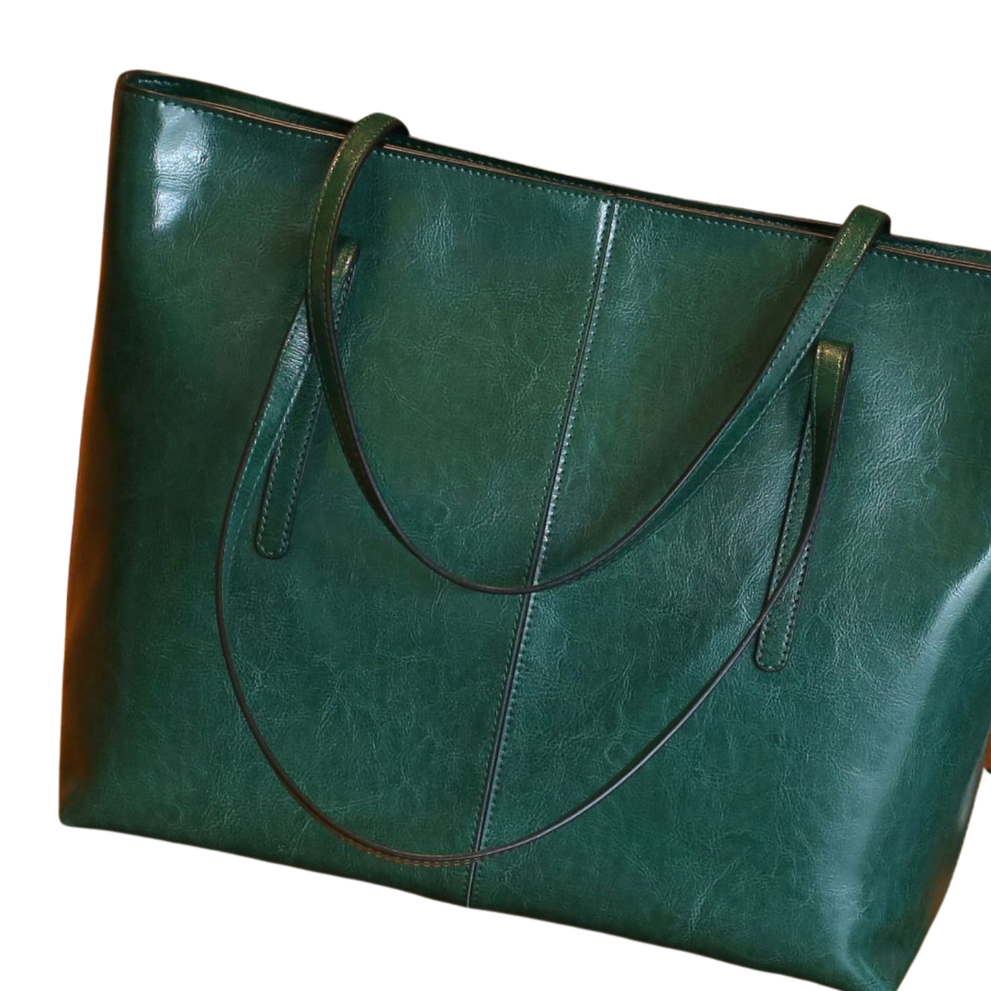 Genuine Oil-Wax Leather Large Capacity Tote & Shoulder Bag