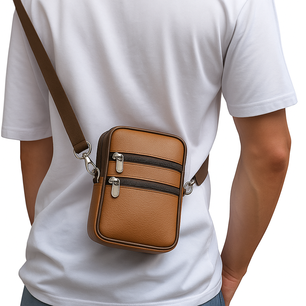 Small Leather Shoulder Cross Body Pouch – Phone, Wallet, Keys, Cash & Coins