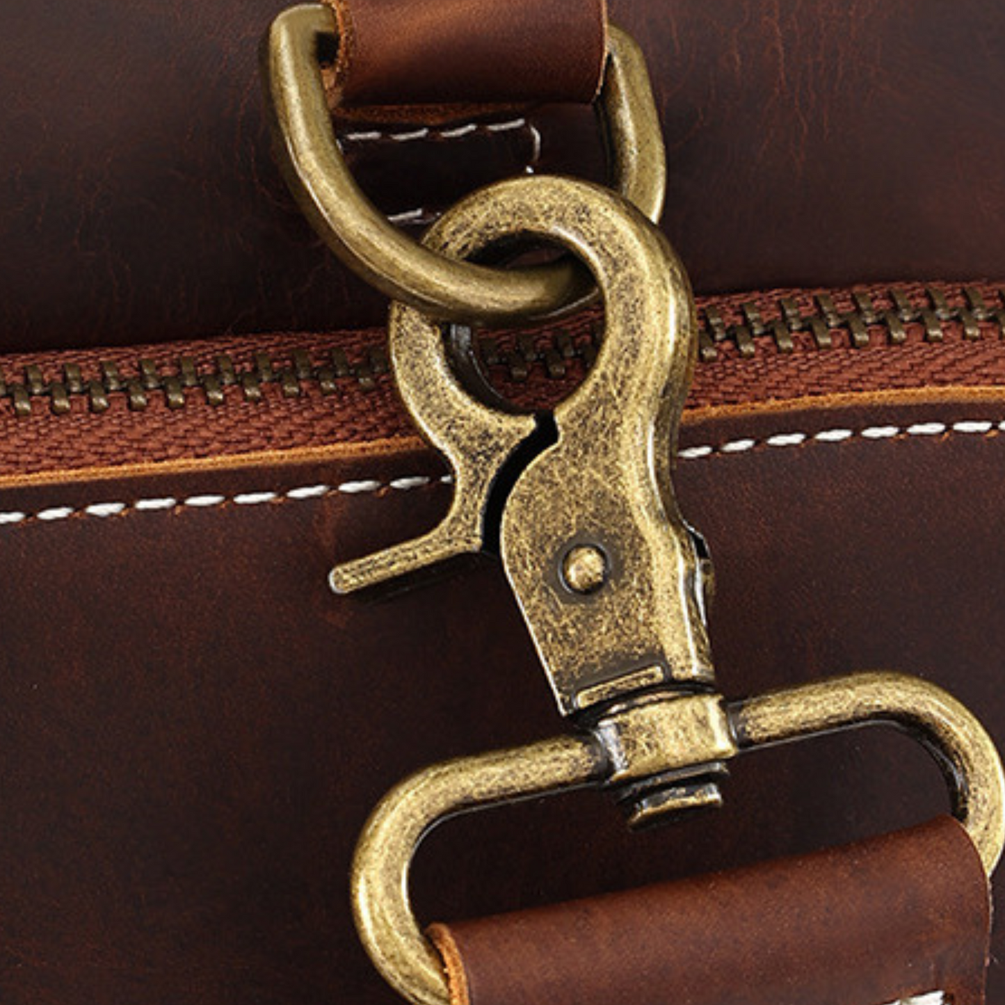Men's Women's Full Grain Genuine Leather Cross Shoulder Body Satchel Briefcase