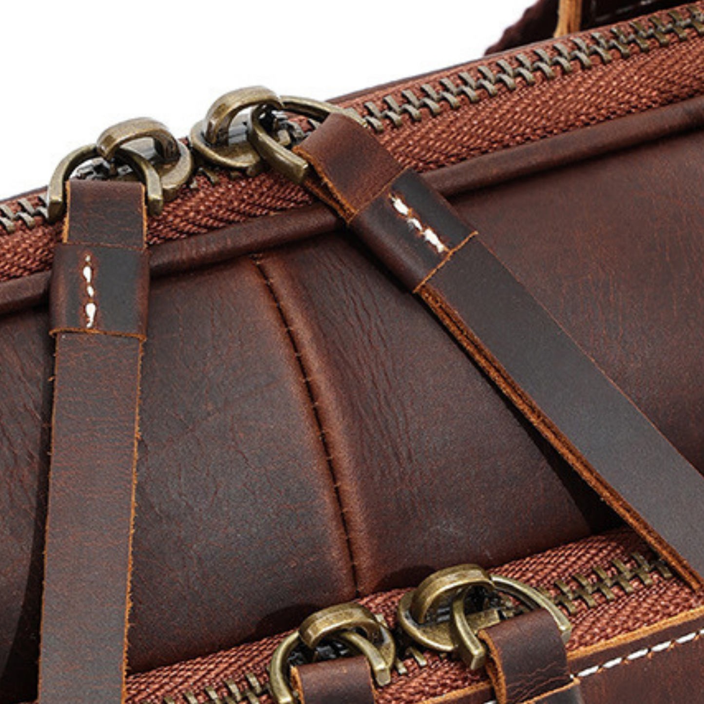 Men's Women's Full Grain Genuine Leather Cross Shoulder Body Satchel Briefcase