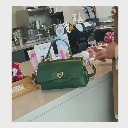 Genuine Leather Vintage Saddle Crossbody Shoulder Bag