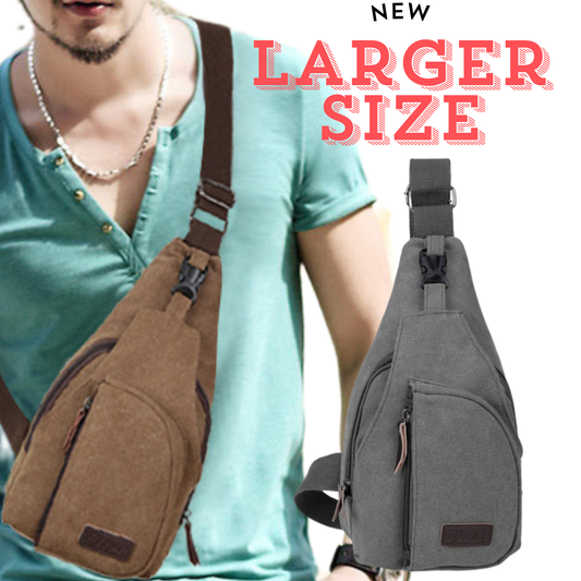Canvas Sling Satchel Bag Messenger Cross Body Chest Bags - 2 Sizes - BBG (BrandsByG) Australia